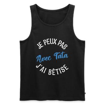 Cadeau Tata. cadeau tante. ma tata préféré. - Débardeur bio Premium Homme - noir - Devant - AI Model Male 178 light (178cm)