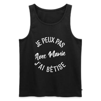 Cadeau mamie. Cadeau grand-mère. mamie de l'année. - Débardeur bio Premium Homme - noir - Devant - Michal (187cm)