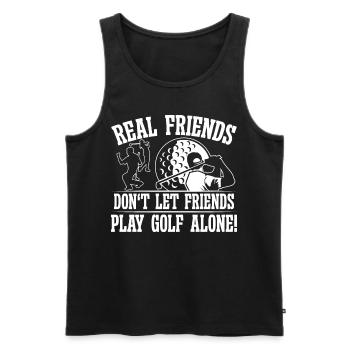Les vrais amis ne laissent pas les amis jouer au golf - Débardeur bio Premium Homme - noir - Devant - Michal (187cm)