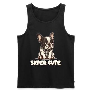 Super Cute Niedliche Bulldogge Mops Hund - Männer Premium Bio Tank Top - Schwarz - Vorne - AI Model Male 178 light (178cm)