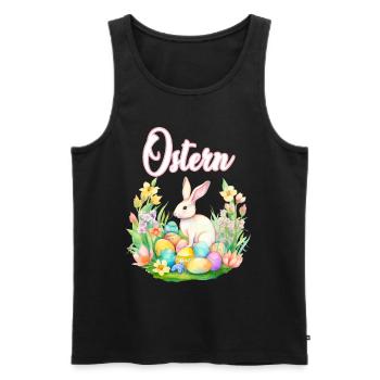Frohe Ostern Hase Osterei für einen Osterhasen - Männer Premium Bio Tank Top - Schwarz - Vorne - Michal (187cm)