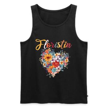 Floristin für eine Floristin - Männer Premium Bio Tank Top - Schwarz - Vorne - Michal (187cm)