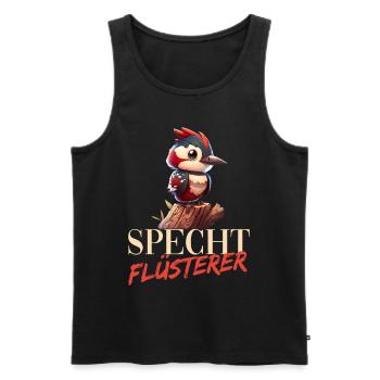 Specht Flüsterer Buntspecht Vogel - Männer Premium Bio Tank Top - Schwarz - Vorne - Michal (187cm)