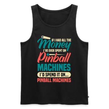 Flipper Retro Pinball Flipperautomat Bumper - Débardeur bio Premium Homme - noir - Devant - AI Model Male 178 light (178cm)