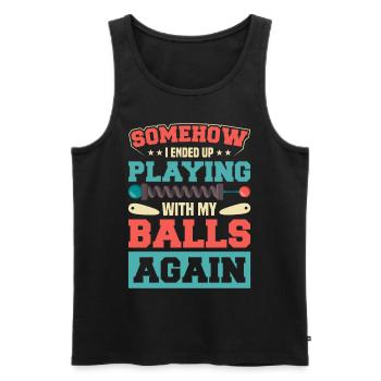 Flipper Retro Pinball Flipperautomat Bumper - Men's Premium Organic Tank Top - black - Front - AI Model Male 178 light (178cm)