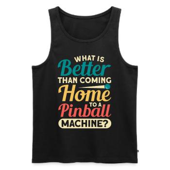 Flipper Retro Pinball Flipperautomat Bumper - Débardeur bio Premium Homme - noir - Devant - AI Model Male 178 light (178cm)