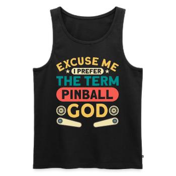 Flipper Retro Pinball Flipperautomat Bumper - Men's Premium Organic Tank Top - black - Front - AI Model Male 178 light (178cm)