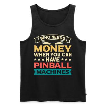 Flipper Retro Pinball Flipperautomat Bumper - Débardeur bio Premium Homme - noir - Devant - AI Model Male 178 light (178cm)