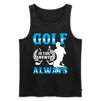 Golf is the answere always - Men's Premium Organic Tank Top - black - Front - Michal (187cm)