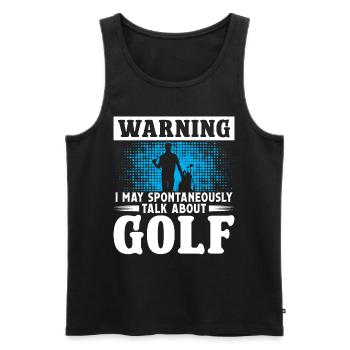Je peux spontanément parler de Golf - Débardeur bio Premium Homme - noir - Devant - Michal (187cm)