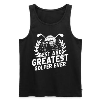 Best and greatest golfer ever - Men's Premium Organic Tank Top - black - Front - Michal (187cm)