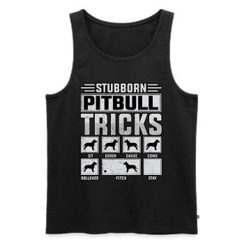 Stubborn pitbull tricks - Männer Premium Bio Tank Top - Schwarz - Vorne - Michal (187cm)