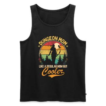 Dungeon Mom - Wie eine normale, aber coolere Mutter - Männer Premium Bio Tank Top - Schwarz - Vorne - Michal (187cm)