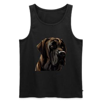 Great Dane Great Dane Dog Dogs Great Dane - Men's Premium Organic Tank Top - black - Front - AI Model Male 178 light (178cm)