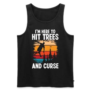 Disc Golfer hit Trees and Curse - Men's Premium Organic Tank Top - black - Front - Michal (187cm)