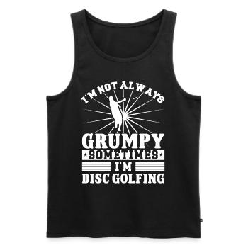Je ne suis pas grincheux je suis Disc Golfing - Débardeur bio Premium Homme - noir - Devant - Michal (187cm)