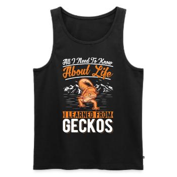 Gecko Geschenk Leopardgecko - Männer Premium Bio Tank Top - Schwarz - Vorne - Michal (187cm)