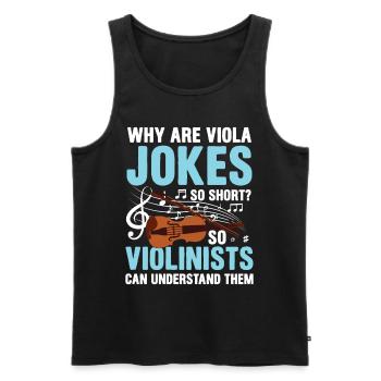 Why Are Viola Jokes So Short? Violinists - Männer Premium Bio Tank Top - Schwarz - Vorne - AI Model Male 178 light (178cm)