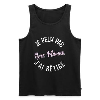 Cadeau maman, cadeau mère. cadeau maman de l'année - Débardeur bio Premium Homme - noir - Devant - Michal (187cm)