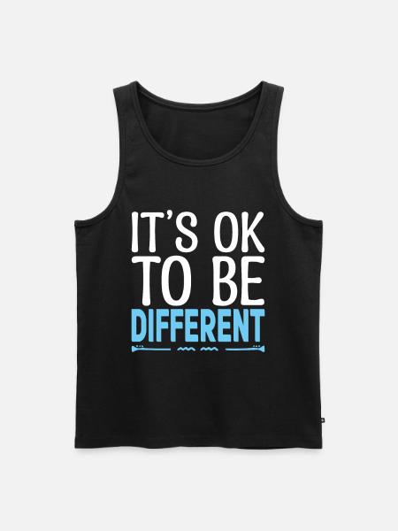 Det er ok at være anderledes. Motiverende citater. - Herre Premium økologisk tanktop - sort