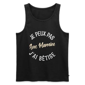 Cadeau Marraine. cadeau ma marraine d'amour. - Débardeur bio Premium Homme - noir - Devant - Michal (187cm)