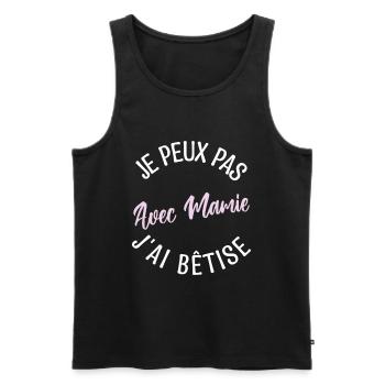 Cadeau mamie. Cadeau grand-mère. mamie de l'année. - Débardeur bio Premium Homme - noir - Devant - Michal (187cm)