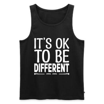 Its ok to be different. Motivational quotes. - Men's Premium Organic Tank Top - black - Front - Michal (187cm)