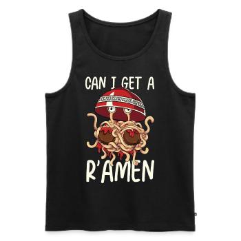 Fliegendes Spaghettimonster FSM Pastafarian - Männer Premium Bio Tank Top - Schwarz - Vorne - Michal (187cm)