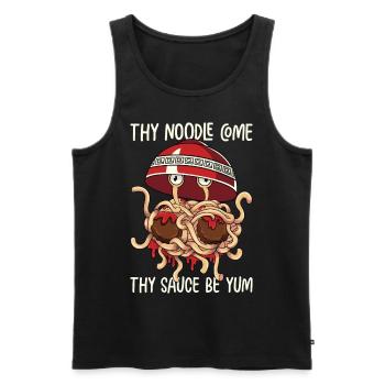Flying Spaghetti Monster FSM - Men's Premium Organic Tank Top - black - Front - AI Model Male 178 light (178cm)