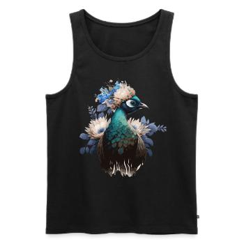 Peafowl Flower Crown Fowl Bird Poultry Floral Farm - Männer Premium Bio Tank Top - Schwarz - Vorne - AI Model Male 178 light (178cm)