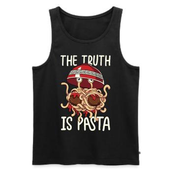 Flying Spaghetti Monster FSM Pastafarian - Men's Premium Organic Tank Top - black - Front - AI Model Male 178 light (178cm)