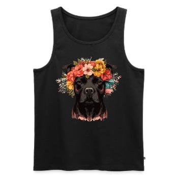Cute Bull Terrier Flower Crown Pet Dog Breed Flora - Männer Premium Bio Tank Top - Schwarz - Vorne - Michal (187cm)