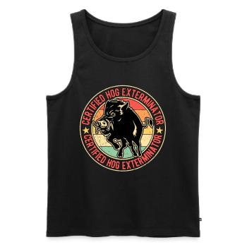 Wildschwein Wildschweinjagd Wildschweinjäger - Männer Premium Bio Tank Top - Schwarz - Vorne - AI Model Male 178 light (178cm)
