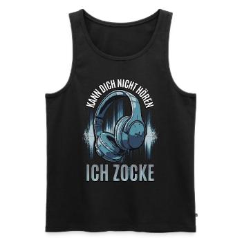 Kann Dich Nicht Hören Ich Zocke - Gaming Headset - Männer Premium Bio Tank Top - Schwarz - Vorne - AI Model Male 178 light (178cm)