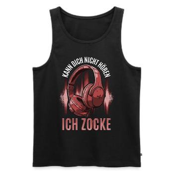 Kann Dich Nicht Hören Ich Zocke - Gaming Headset - Männer Premium Bio Tank Top - Schwarz - Vorne - AI Model Male 178 light (178cm)