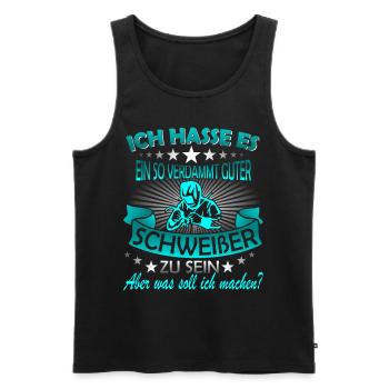 Schweißer Metallbauer Schweisser Schweißen - Männer Premium Bio Tank Top - Schwarz - Vorne - Michal (187cm)