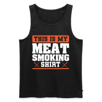 Grillen Papa Grillmeister Steak Bratwurst - Männer Premium Bio Tank Top - Schwarz - Vorne - Michal (187cm)