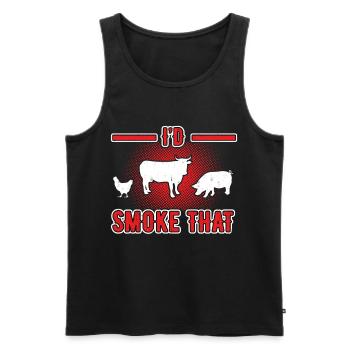 BBQ Smoker Smoken Grillen Griller Grill Geschenk - Männer Premium Bio Tank Top - Schwarz - Vorne - AI Model Male 178 light (178cm)