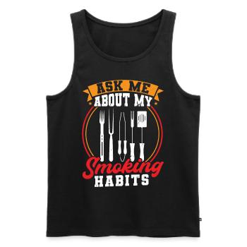 BBQ SMOKE PORK BEAF CHICKEN ID SMOKE THAT GESCHENK - Männer Premium Bio Tank Top - Schwarz - Vorne - AI Model Male 178 light (178cm)