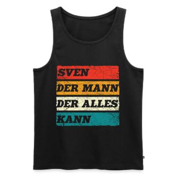 Sven Der Mann Der Alles Kann Vorname Sven - Männer Premium Bio Tank Top - Schwarz - Vorne - AI Model Male 178 light (178cm)