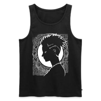 Fantasy Post Punk Celtic Tribal Art Batcave Girl - Men's Premium Organic Tank Top - black - Front - Michal (187cm)