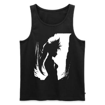 Fantasy Post Punk Celtic Tribal Art Batcave Girl - Débardeur bio Premium Homme - noir - Devant - AI Model Male 178 light (178cm)