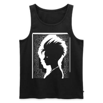 Fantasy Post Punk Celtic Tribal Batcave Mohawk Gi - Débardeur bio Premium Homme - noir - Devant - Michal (187cm)