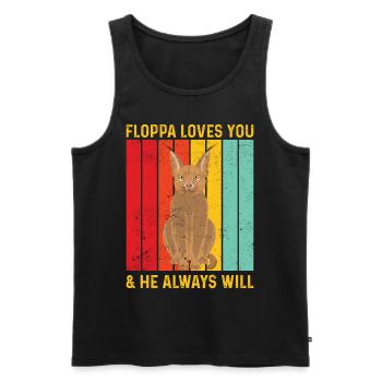 Big Floppa Caracal Retro - Men's Premium Organic Tank Top - black - Front - AI Model Male 178 light (178cm)