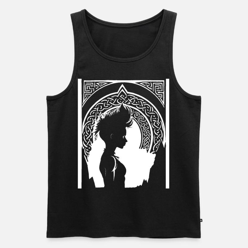 Fantasy Post Punk Celtic Tribal Batcave Mohawk Gi - Men's Premium Organic Tank Top - black