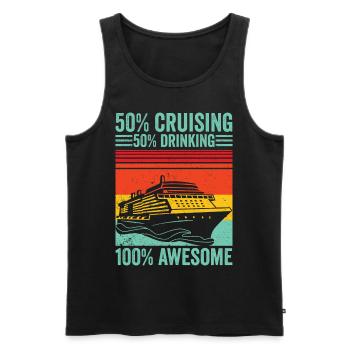 Funny Cruise Retro - Men's Premium Organic Tank Top - black - Front - Michal (187cm)