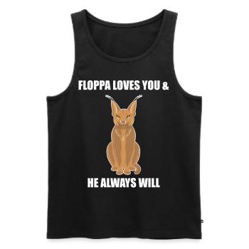 Big Floppa Caracal Cat Meme - Men's Premium Organic Tank Top - black - Front - AI Model Male 178 light (178cm)