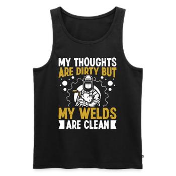 Welder Funny Saying Conceptions de soudage - Débardeur bio Premium Homme - noir - Devant - Michal (187cm)