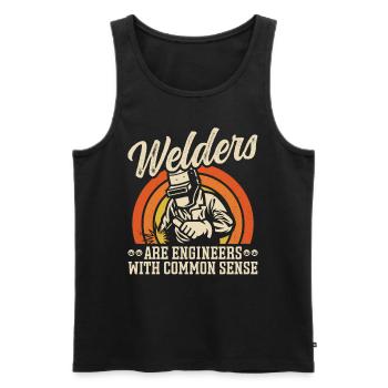 Welder Funny Saying Conceptions de soudage - Débardeur bio Premium Homme - noir - Devant - Michal (187cm)