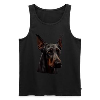 Doberman Dobermans Chien Chiens chiot Doberman - Débardeur bio Premium Homme - noir - Devant - AI Model Male 178 light (178cm)